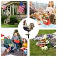 thumbnail image 5 of Djiypn Metal Patriotic Rooster Statue, Rustic Yard Signs Porch Decor 11.8" H Garden Rooster Ornaments for 4th of July Independence Day USA Home Décor, 5 of 7