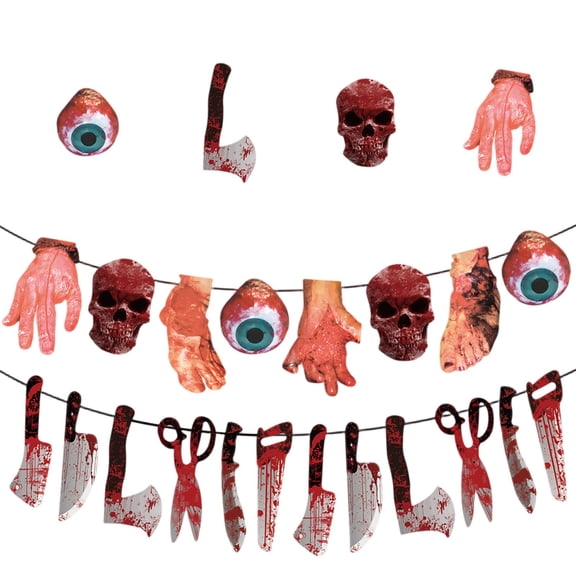 Halloween Birthday Party Banner Scary Halloween Decorations Mystery Party Scream Birthday Decorations Horror Themed Birthday Decorations Horror Movie Decor Crime Scene Decorations