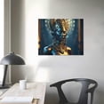 thumbnail image 3 of JEUXUS Modern Canvas Painting Poster Print Cyborg Mechanical Fiber Buddha for Home Decor, 3 of 4