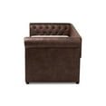thumbnail image 6 of Allora Mid-Century Faux Leather Twin Daybed with Trundle in Brown, 6 of 10