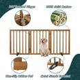 thumbnail image 5 of Semiocthome Foldable Dog Gate Bamboo Extra Wide Pet Gate with 2 Metal Stand for Indoor,Walnut,55"W, 5 of 7