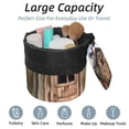 thumbnail image 2 of PhooArto Travel Cosmetic Bags Barrel Makeup Bag, Multifunctional Toiletry Bucket Bags Round Organizer Storage Pocket, Rooster Stood on the House, 2 of 6
