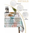 thumbnail image 5 of Teal Red Jellyfish Coastal Suqare Tablecloth - 54 x 54 Inch, Vintage Beach Coral Starfish Nautical Waterproof & StainResistant Tablecloth, Washable Oil-proof Table Cover for Dining/Party/Wedding, 5 of 9