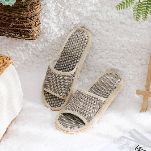 FENGGUIQU 2Pares Slippers Beige Con Suela Eva Impermeable Ideal Para Uso Ducha