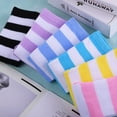 thumbnail image 4 of 6 Pairs Striped Over Knee High Socks Stripe High Thigh Stockings Women Long Socks for Daily Wear, Cosplay, 4 of 6