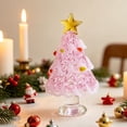 thumbnail image 4 of Mini Handblown Glass Christmas Tree Ornament Sparkling Crystal Xmas Decoration for Home Tabletop and Holiday Display, 4 of 6
