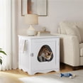 thumbnail image 3 of Yaheetech Enclosed Pet Litter Box Indoor Decorative Pet Side Table, White, 3 of 7