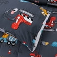 thumbnail image 3 of Btargot 5PCS Dinosaur Bedding Set Full Construction Trucks Cars Kids Boys Comforter Set Gray, 3 of 12