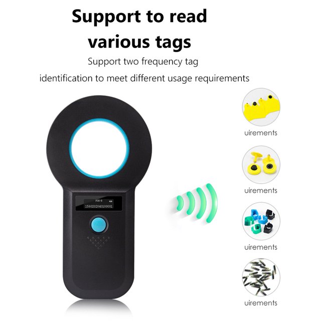 Lector De Tarjetas Con Microchip Para Perros Rfid Animal Chip Scanner 2.4G Animal RFID Reader Pantalla OLED (USB negro)