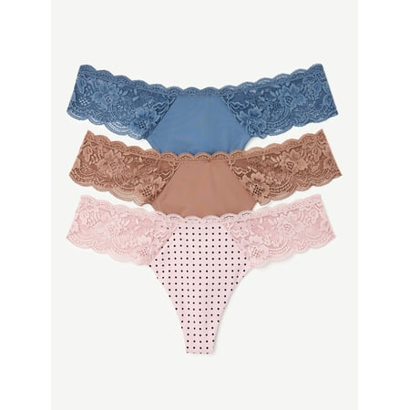 

Joyspun Women s Thong Panties 3-Pack Sizes XS to 3XL