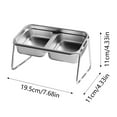 thumbnail image 3 of Elevated Cat Bowls with Stand - Double Bowl Stainless Steel Feeder for Cats and Dogs 15 Inclined Design for Food and Water, 3 of 5