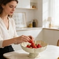thumbnail image 3 of Luxurious Tall Fruit Bowl with Elegant Petal Edges and Elevated Pedestal, Versatile for Serving Snacks, Candy, and Dried Fruits, Durable and Stylish Decorative Tray, 3 of 5