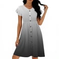 thumbnail image 3 of ClodeEU Women's Ombre Flutter Sleeve V Neck Cinched Waist Dress ,Solid Color Casual Midi Dress Gray,Womens Plus XL, 3 of 5