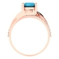 thumbnail image 4 of Solitaire with Accents Engagement Ring for Women - 1.71ct Simulated Turquoise in 14K Rose Gold Promise Ring, 4 of 6