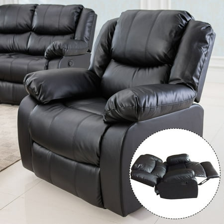 Costway Black Motion Sofa Loveseat Recliner Living Room