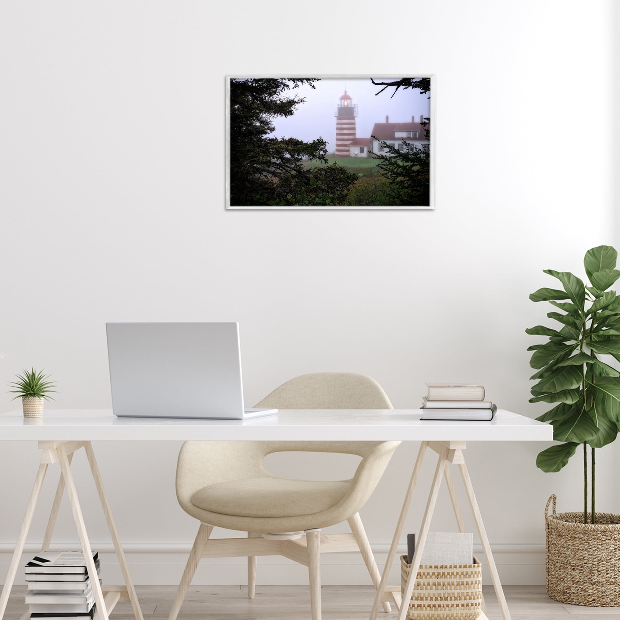 Stupell Industries Socked In By Fog White Framed Giclee Art, design by Rick Berk