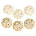 thumbnail image 1 of 6 bolas de mimbre de ratán de 6 cm, material para manualidades infantiles, accesorios educativos, naturales, para bodas. blanco natural mezclado, 1 of 7