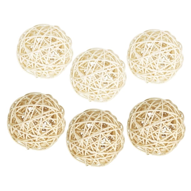 6 Unids Rattan De Mimbre Jardín De Infantes Adornos Guardería Orbs 6 Cm Adornos Colgantes Luz De Hadas Decoración De La mezclado perfecl Bola de ratas de ratán natural