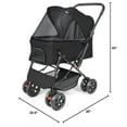 thumbnail image 2 of Pet Dog Stroller, Dog Cat Jogger Stroller with Reversible Handle Foldable Puppy Travel Stroller for Medium Small Dogs Cats 44lbs (Black), 2 of 2