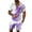 Purple, variant on Vedolay Two Piece Short Outfit Mens Short Sets 2 Piece Outfits Casual Short Sleeve and Shorts Stripe Set,White M