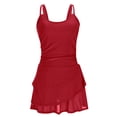 thumbnail image 4 of Swim Dress for Women Swimwear Strappy Tummy Control Bathing Suit Full Coverage 2026 Summer Swimsuits with Skirt Red XL, 4 of 8