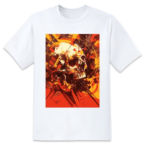 Basic Oversize Tees For WomenSkull Head Loose Boyfriend Shirts Casual Blouse round neck