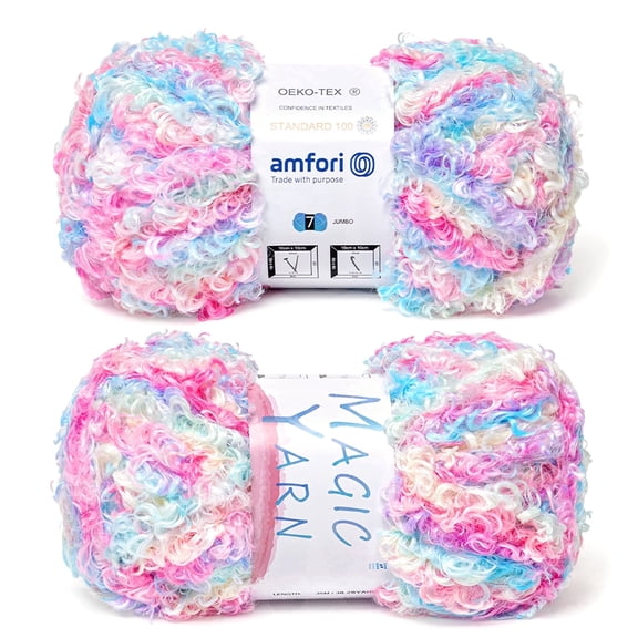 NORVIAN 2Skeins Soft Fluffy Teddy Yarn, #5 Bulky 100% Polyester Fuzzy Eyelash Yarn, 100g(3.53oz), 35m(38.28yds)Per Skein