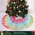 thumbnail image 6 of 35.4" Lovely Christmas Tree Skirt, Small Mini Tree Skirt Ornament with Christmas Santa Claus Elk Moon House for Party Holiday Home Christmas Decorations (Tie Dye), 6 of 12