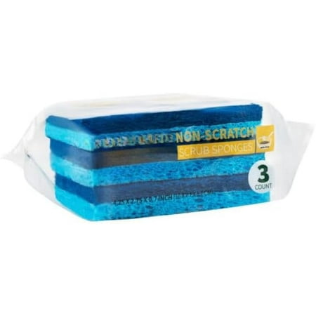 Blue Non Scratch Dish Sponges - Durable and Gentle Cleaning Pads for Dishes Kitchen Surfaces and Delicate Items Tough on Grime and Stains Long-Lasting and Ideal for Everyday Use (4)