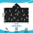 thumbnail image 2 of Black Moon Star Pattern Hooded Bath Towel，50"x30" for Ages 3 To 12 Kids, Quick Dry Lightweight Soft Microfiber Hood Beach Towel Cover Up for Kids, 2 of 7