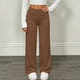 thumbnail image 2 of HAOTAGS Girls Sweatpants (5-15) Elastic Waist Wide Leg Sport Long Pants Coffee Size 7, 2 of 9