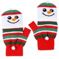 thumbnail image 2 of Child's Winter Wonderland Christmas Season Snowman Fingerless Gloves, 2 of 3