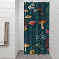 thumbnail image 2 of Colorful Mushroom Flower Dark Green Pattern Shower Curtain 36"x72" ,Bathroom Decorative Shower Curtains Set with 12 Hooks,Modern Waterproof Washable Shower Curtain, 2 of 6