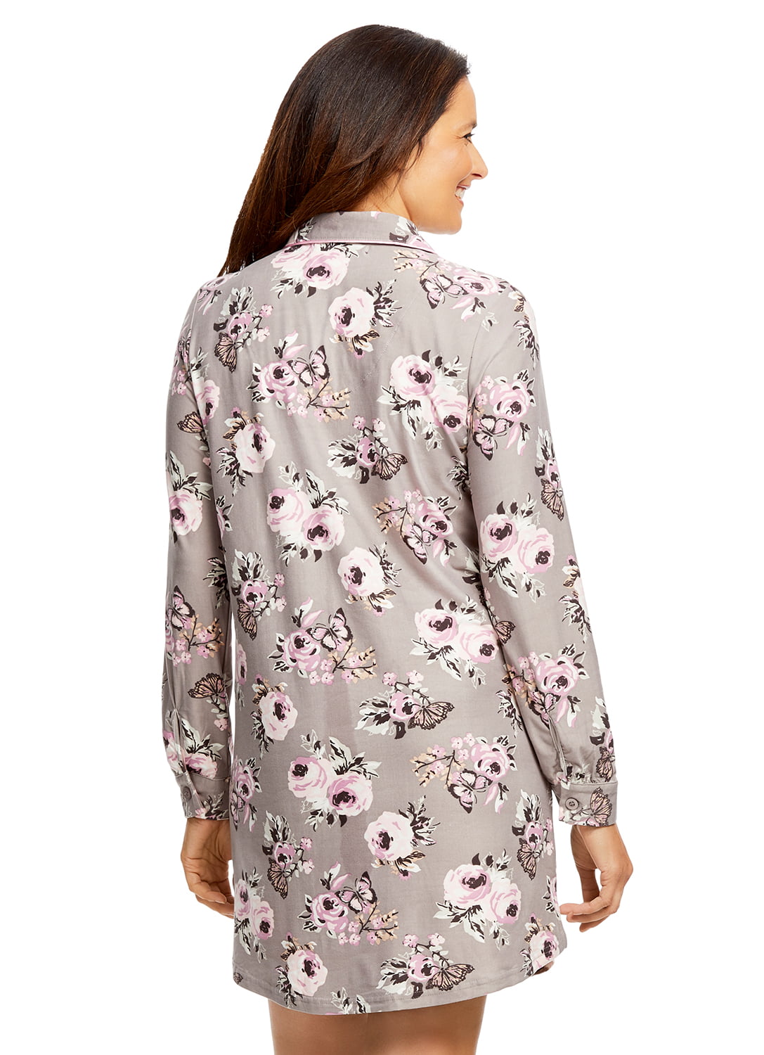 Gloria Vanderbilt Womens Button-Down Sleep Shirt Stylish Pajama Top