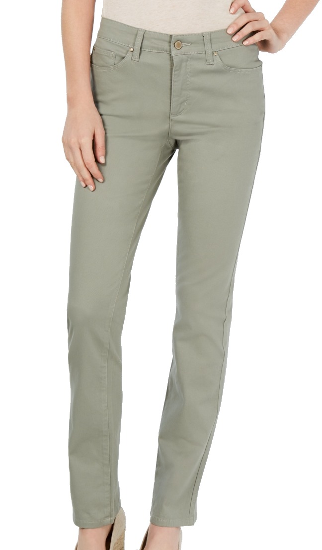Charter Club Womens Chino Pants Straight Leg Stretch Twill Green 4