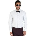 thumbnail image 4 of AZAR MAN Slim Fit Lay Down White French Cuff Tuxedo Dress Shirt Combo, 4 of 7