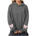 thumbnail image 4 of Fashion Hoodie for Womens Plus Size Pullover Casual Printed Round Neck Long Sleeved Loose Hooded Sweatshirts, 4 of 5