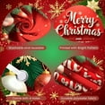 thumbnail image 4 of Red Theme Merry Christmas Banner Green Pine Branches Christmas Backdrop Snowflake Design Gold Ribbons Holiday Background for Christmas Party New Year Celebration Indoor Decoration, 4 of 9