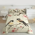 thumbnail image 2 of Homewish Rustic Birds Full Size Comforter Sets,Country Floral Bedding Comforter Set,Pink Cherry Blossom Bedding Sets For Girls Teens,Microfiber Bedroom Decor Reversible,3-Piece, 2 of 8