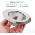 thumbnail image 3 of Stainless Steel Kitchen Sink Strainer/Drain/Basin Basket Filter, for Kitchen Sink/Bathroom Bathtub Wash basin Floor drain balcony Drain Hole (Approx. 9.5cm), Pack of 1, 3 of 3