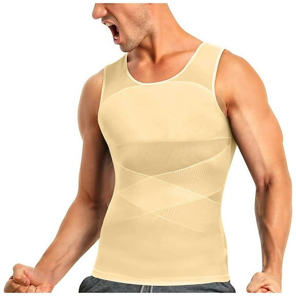 APEXFWDT Compression Tank top for Men Slimming Undershirt Body Shaper Shirt for Gym Tummy Control Shapewear Vest