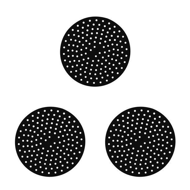 Injueey Revestimiento de freidoras de aire reutilizables Antiadherente Silicona Resistente al calor Almohadilla antideslizante Cesta Olla Pan Alfombrilla Negro 8 pulgadas 3piezas Injueey CBP000343