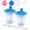 Clear + Blue x2, variant on Ehucon Dysphagia Regulating Drinking Cups for Swallowing Difficulty, Leak Resistant, 5cc and 10cc,1 Count
