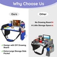 thumbnail image 6 of Kids Travel Tray, Play Tray For Kids Car Seat, Toddler Road Trip Essentials, Drawing Lap Tray With Storage Space for Airplane, Multifunctional Activity Tray Road Trip Must Haves For Kids (Blue), 6 of 10