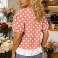 thumbnail image 4 of Fewfanhot Womens Tops Puff Sleeve Crewneck T Shirts Dressy Casual Blouses Spring Outfits Fashion Clothes, 4 of 7