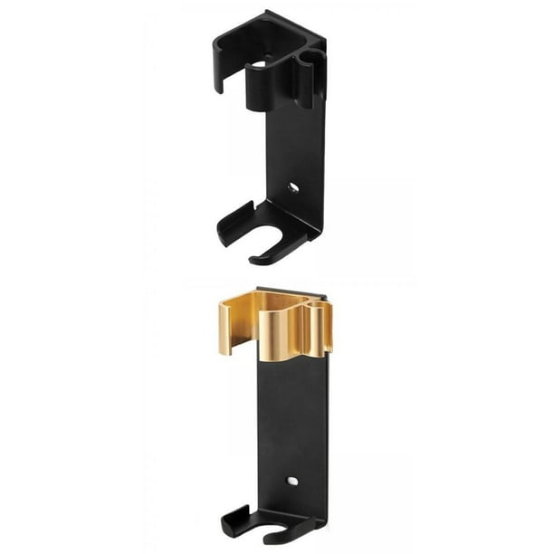 Aleación De Aluminio Alisador De Pelo Estante Colgante Baño Secador De Pelo Soporte Dorado+Aleación De Aluminio Alisador De Pelo Estante Colgante Baño Secador De Pelo Soporte Negro Baoblaze none