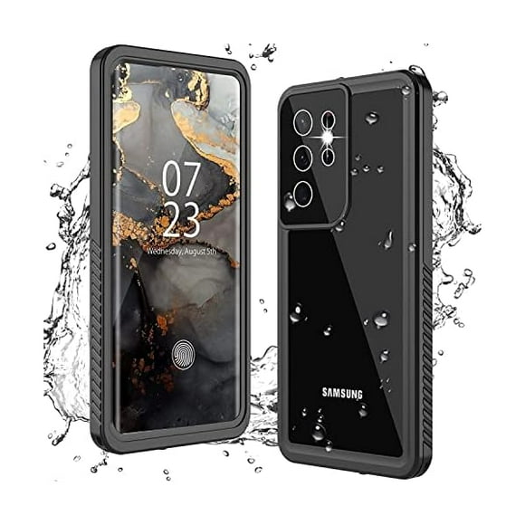 wonima11 Lanhiem for Samsung Galaxy A52 Case, IP68 Waterproof Dustproof with Built-in Screen Protector, Heavy Duty Full Body Protective Phone Case for Galaxy A52 5G, Black/Clear