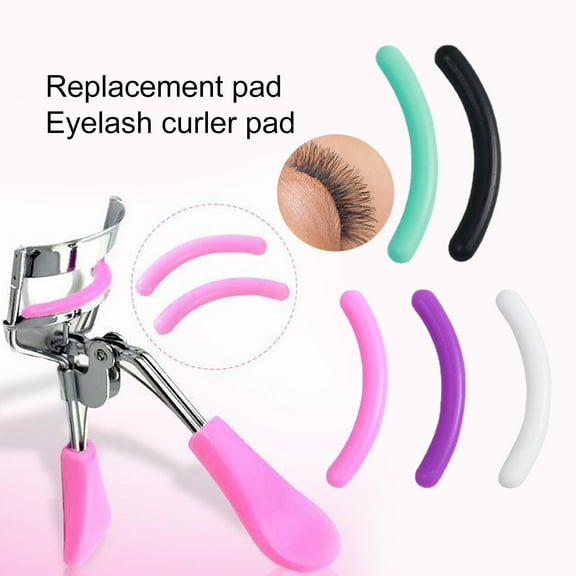 opvise 30 Pcs/Box Eyelash Curler Pad High Elastic Soft Curved Design Fitted Eye Shape Eyelash Silicone Refill Pad with Storage Box Women Supply