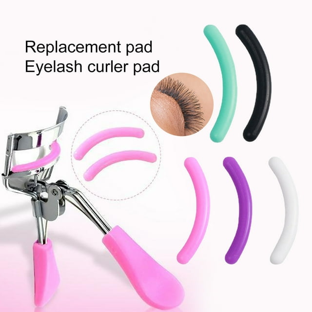 30Pcs/Box Eyelash Curler Pad High Elastic Soft Curved Design Fitted Eye Shape Eyelash Silicone Refill Pad with Storage Box Women Supply