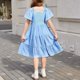 thumbnail image 4 of Teen Girls Dresses Summer Flutter Sleeve Smocked Dress Elegant A-Line Casual Sundress for Kids Ages 5-12 ,Sie:130, 4 of 4